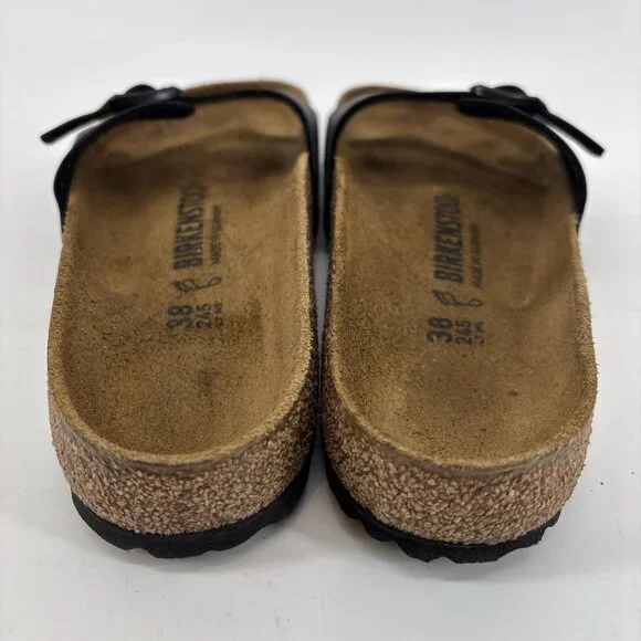 Birkenstock Madrid Birko-Flor Sandals Adjustable Sz US 8 EU 38Black Womens - Picture 6 of 14